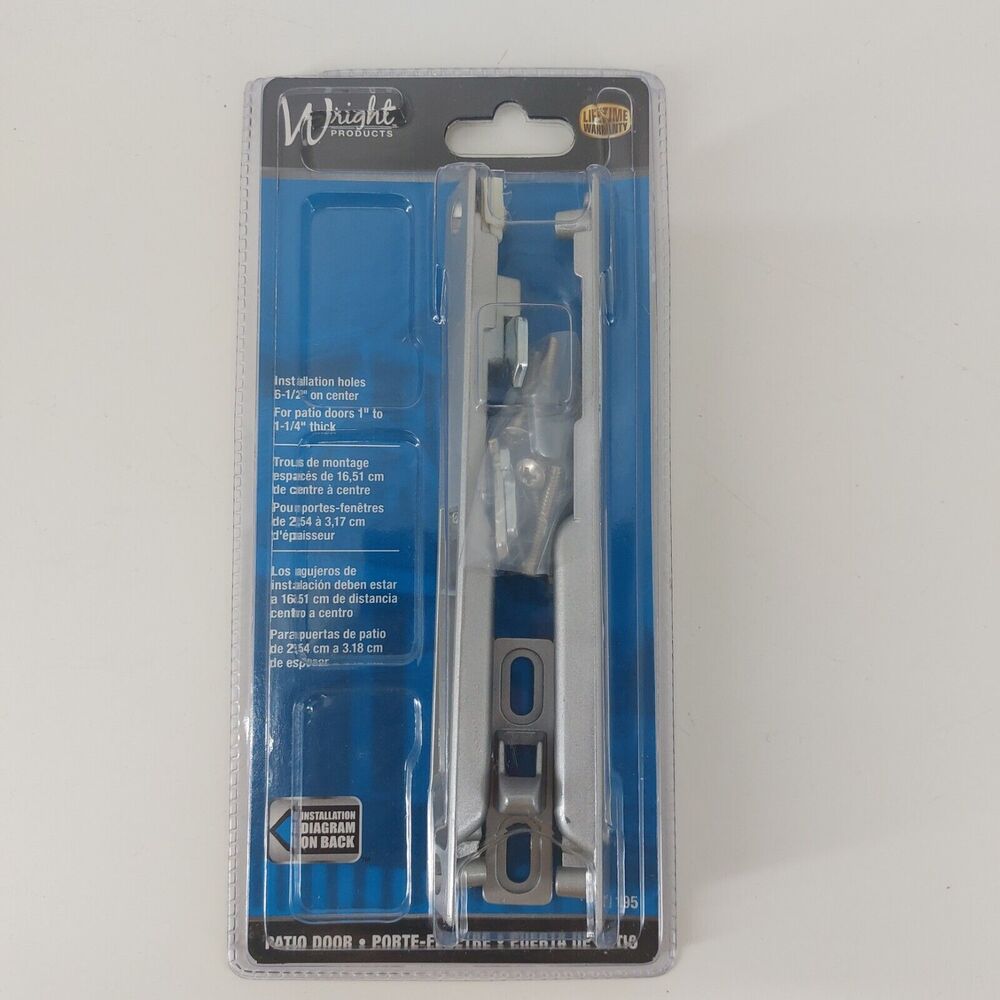 Wright Products V1195 Non-Keyed Reversible Patio Door Flush Latch Aluminum